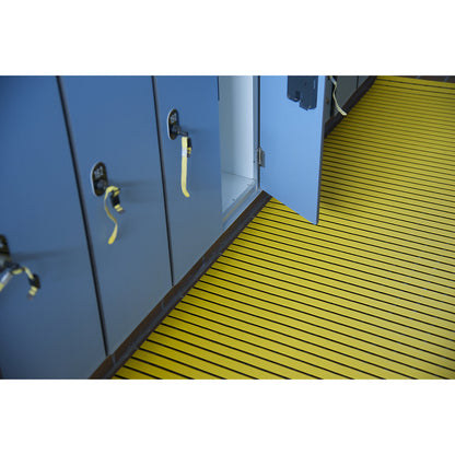 PVC profile matting, per metre, walking surface made of hard PVC, non-slip, width 600 mm, yellow.
