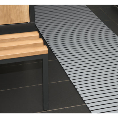 PVC profile matting, per metre, walking surface made of hard PVC, non-slip, width 600 mm, grey.