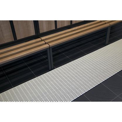 PVC profile matting, per metre, walking surface made of hard PVC, non-slip, width 1000 mm, white.
