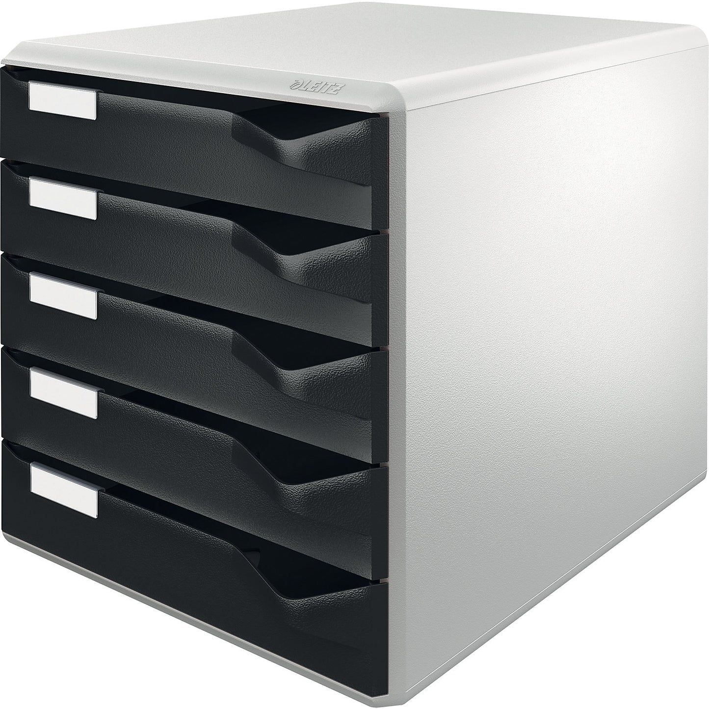 Storage unit, mail and form set, housing: grey, black drawers, 5 drawers.