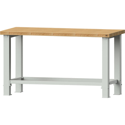 Heavy duty workbench, worktop width 1500 mm, without substructures, worktop thickness 50 mm.