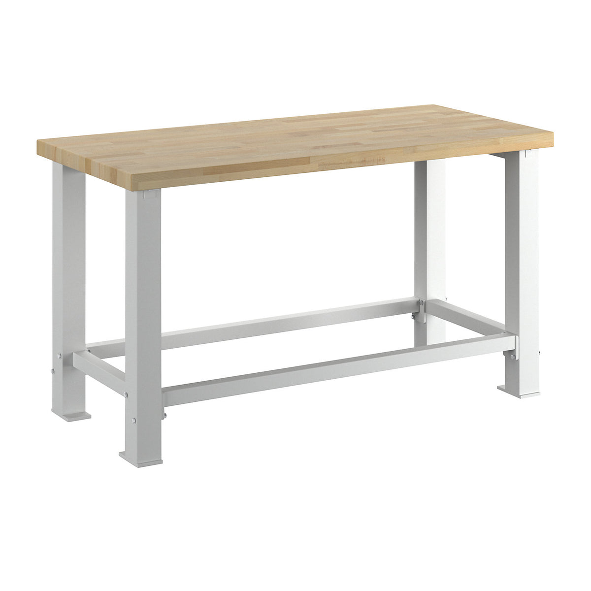 Heavy duty workbench, worktop width 1500 mm, without substructures, worktop thickness 50 mm.