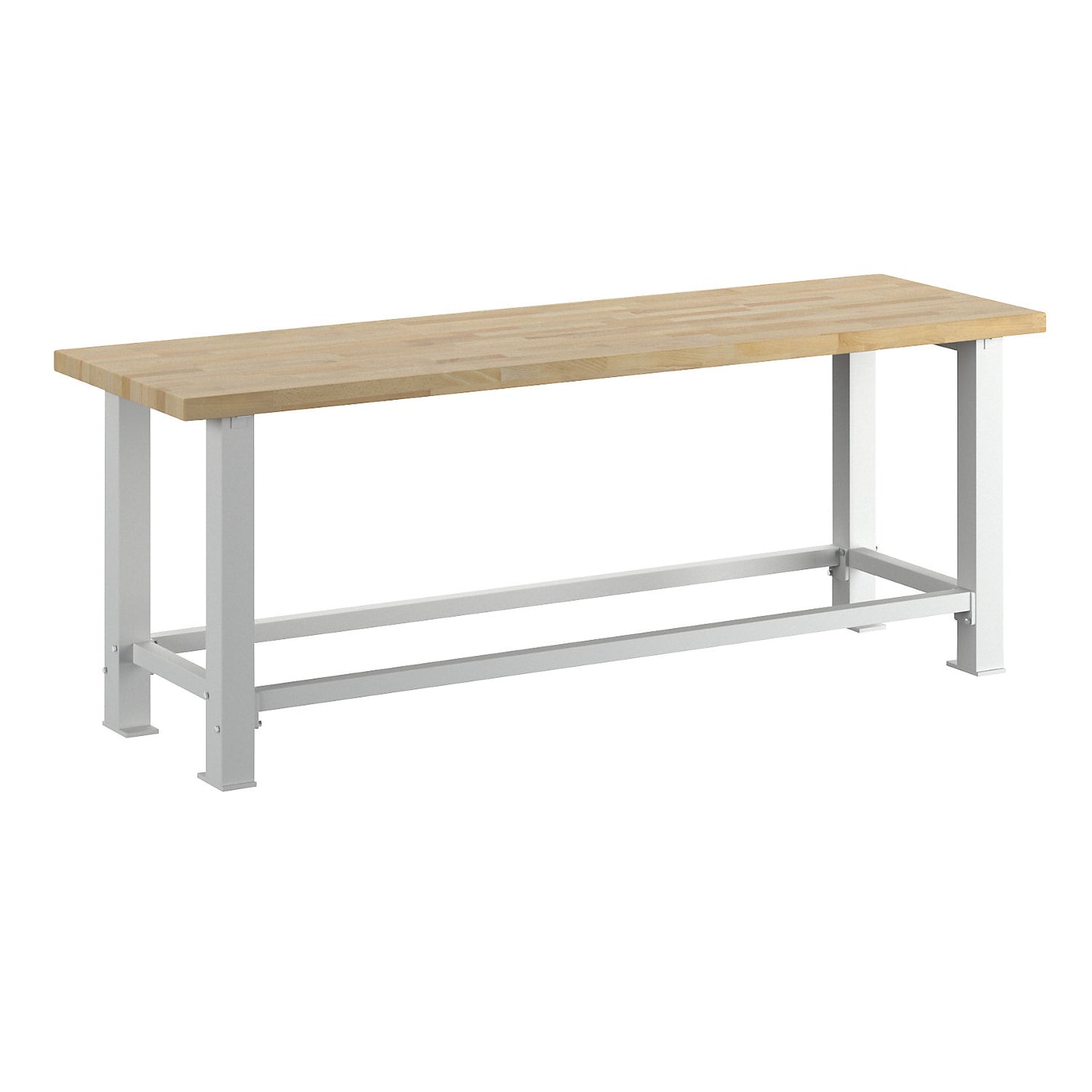 Heavy duty workbench, worktop width 2250 mm, without substructures, worktop thickness 50 mm.