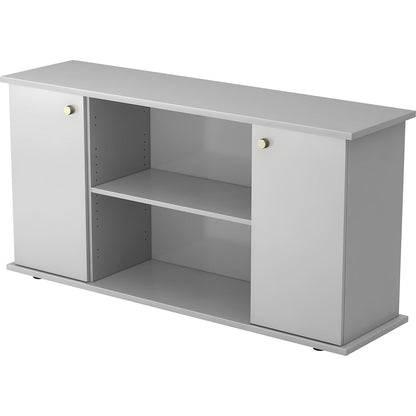 Sideboard, with hinged doors, light grey.