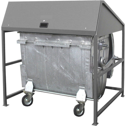 Waste bin enclosure, open version, frame in grey.