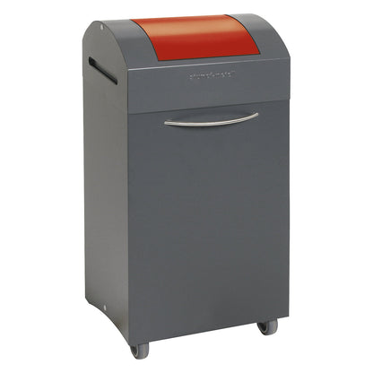 Recyclable waste collector, flame extinguishing, WxD 380 x 320 mm, capacity 60 l, flame red flap.