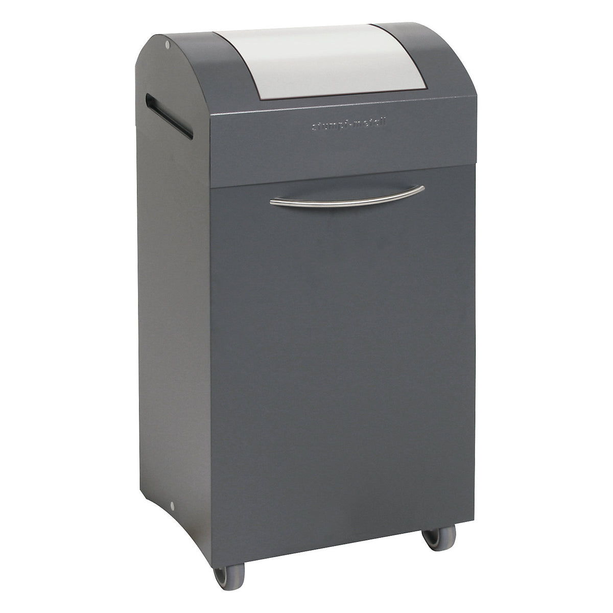 Recyclable waste collector, flame extinguishing, WxD 380 x 320 mm, capacity 60 l, light grey flap.