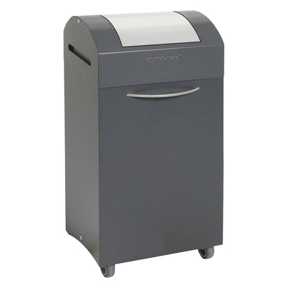 Recyclable waste collector, flame extinguishing, WxD 380 x 320 mm, capacity 60 l, light grey flap.