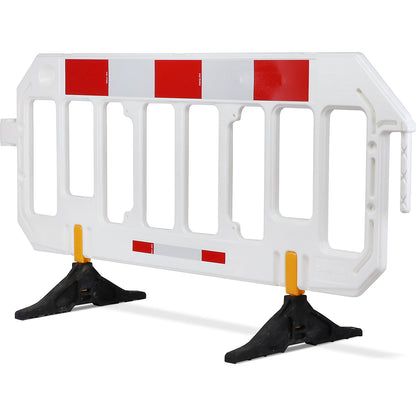 Barrier fencing, HDPE, reflective film, length 2 m, without guidance function, white / red.