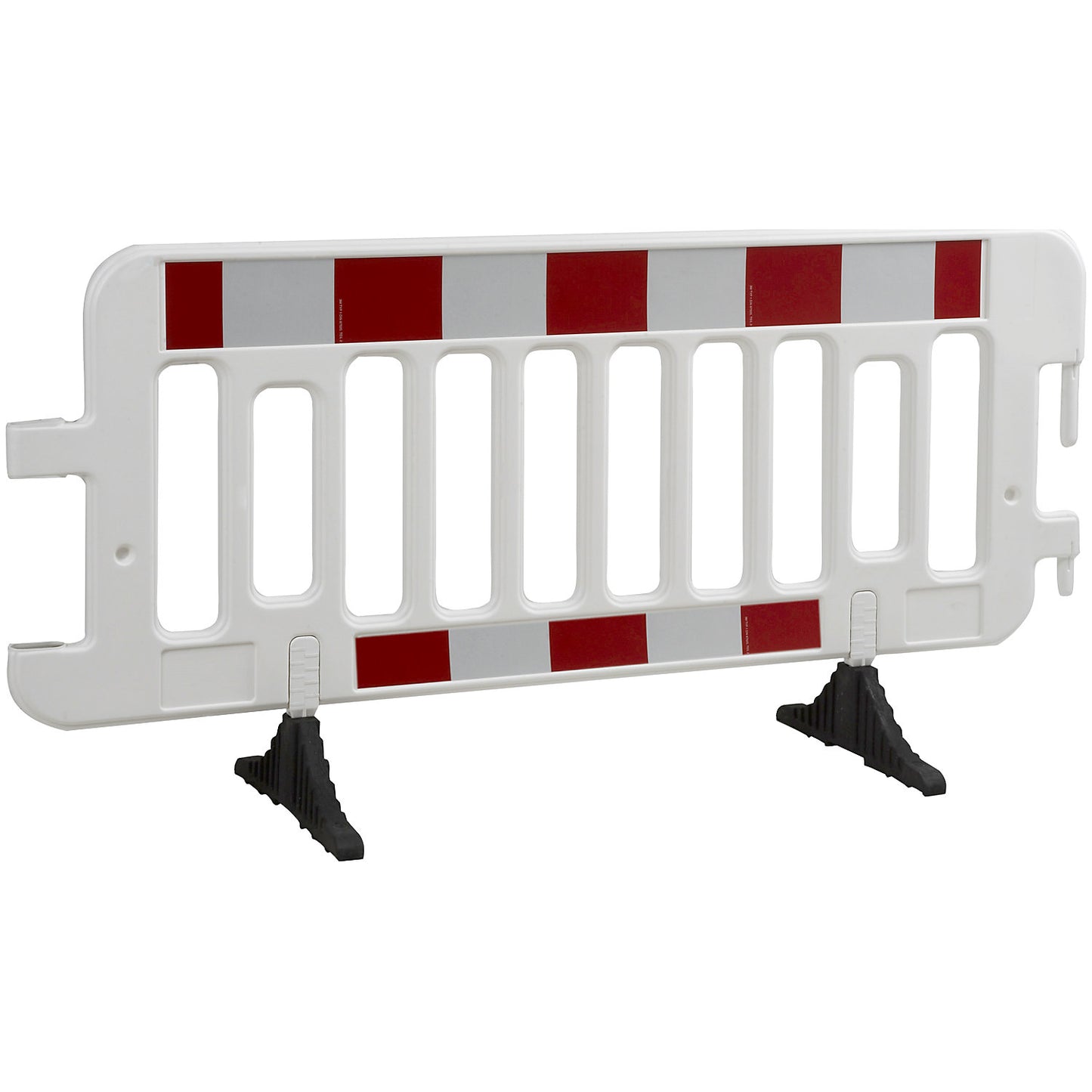 Barrier fencing, HDPE, reflective film, length 2 m, without guidance function, white / red.