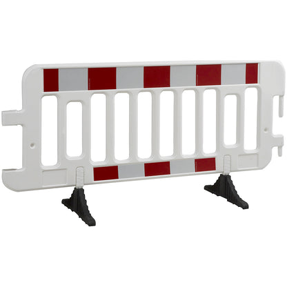 Barrier fencing, HDPE, reflective film, length 2 m, without guidance function, white / red.
