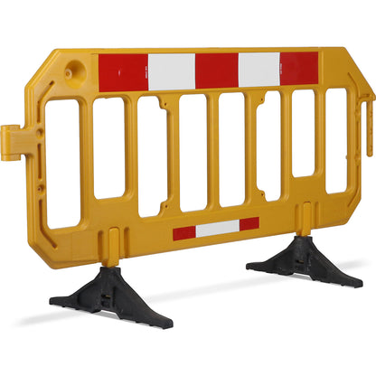 Barrier fencing, HDPE, reflective film, length 2 m, without guidance function, yellow / red.