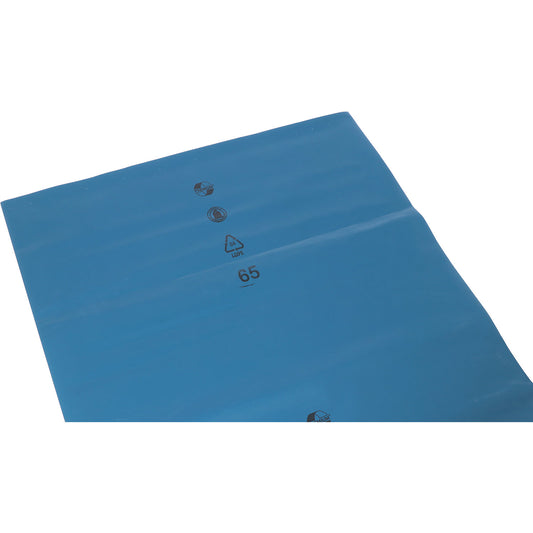 Heavy duty waste sacks LDPE, 120 l, WxH 700 x 1100 mm, material thickness 200 µm, blue, pack of 100.