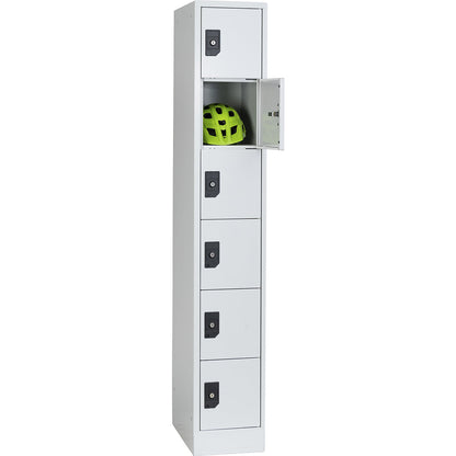 Stuttgart 6-fold compartment locker, 1 compartment, W 300 mm, light grey / light grey.