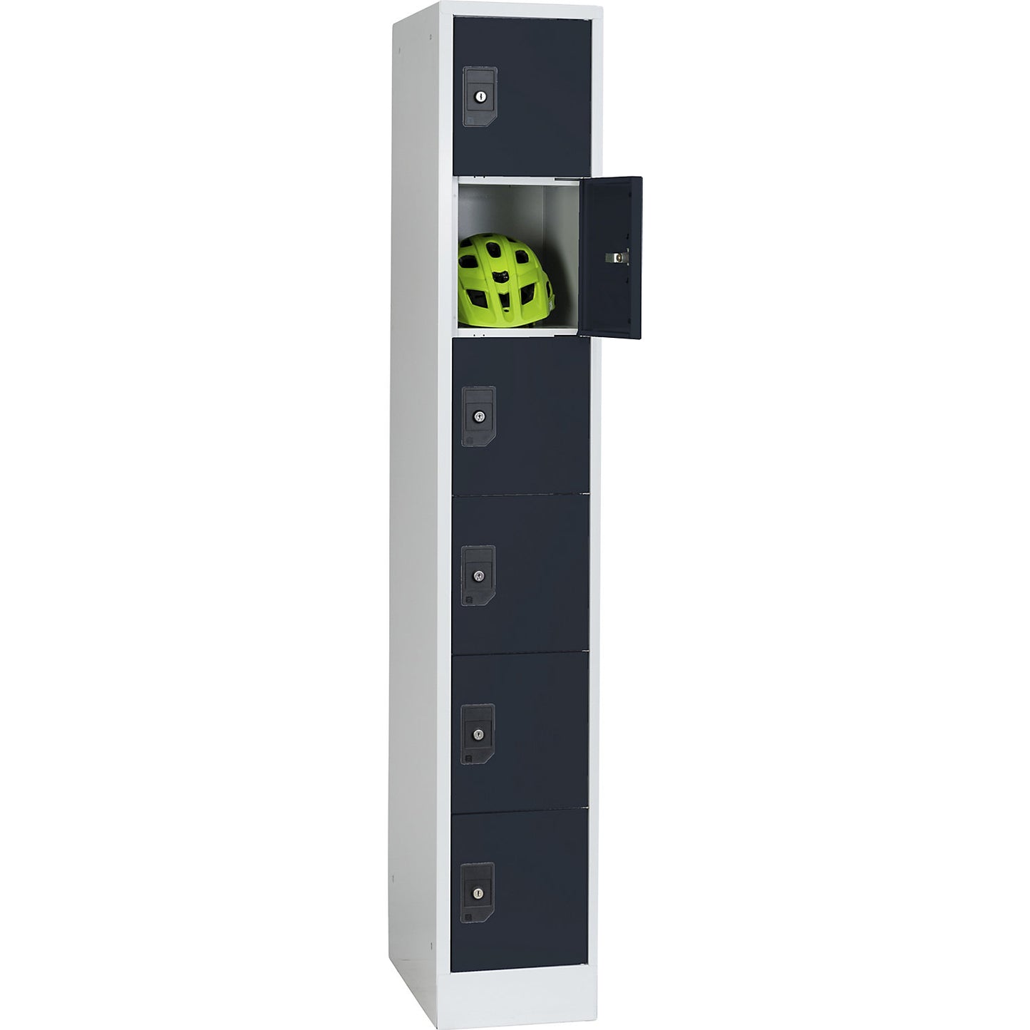 Stuttgart 6-fold compartment locker, 1 compartment, W 300 mm, light grey / charcoal.