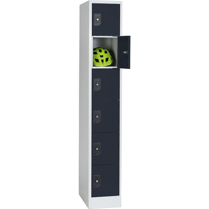 Stuttgart 6-fold compartment locker, 1 compartment, W 300 mm, light grey / charcoal.