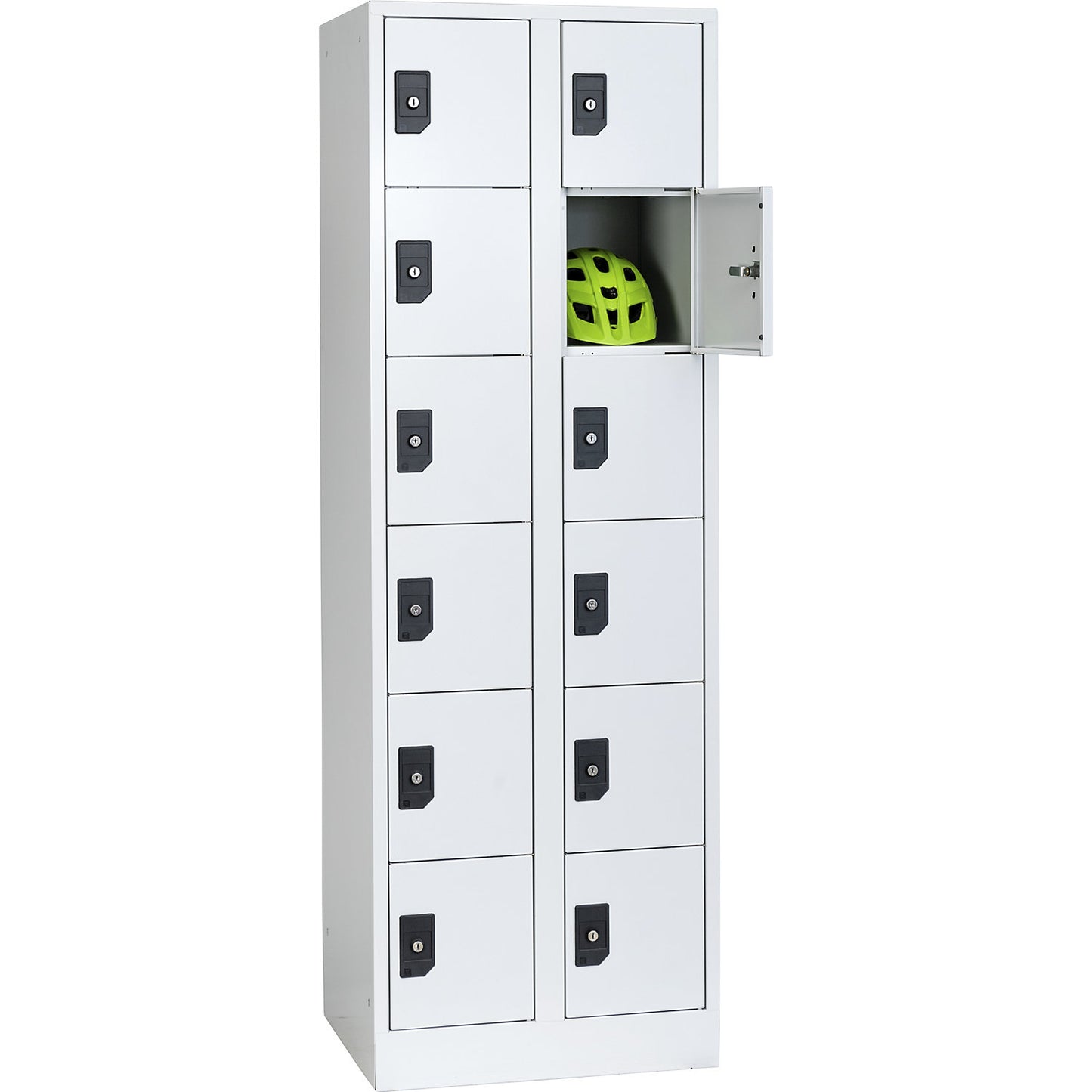 Stuttgart 6-fold compartment locker, 2 compartments, W 600 mm, light grey / light grey.