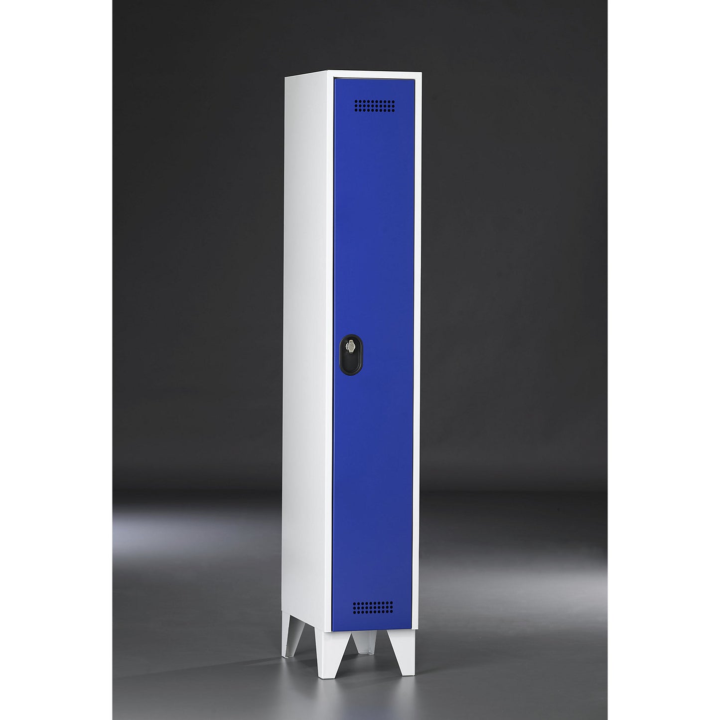 Köln clothes locker, 1 compartment, light grey / gentian blue, 300 mm.