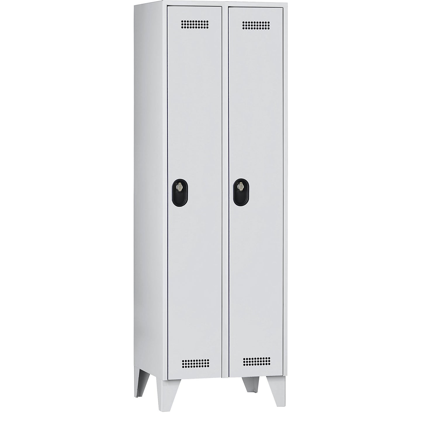 Köln clothes locker, 2 compartments, light grey, 600 mm.