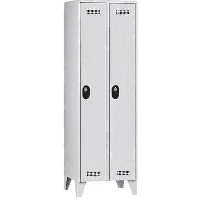 Köln clothes locker, 2 compartments, light grey, 600 mm.