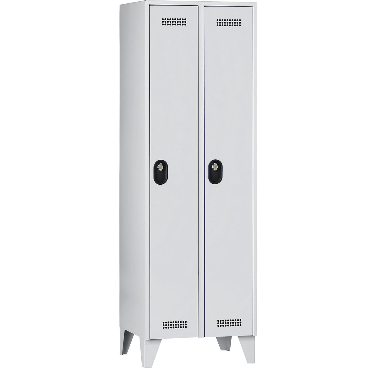 Köln clothes locker, 2 compartments, light grey, 600 mm.