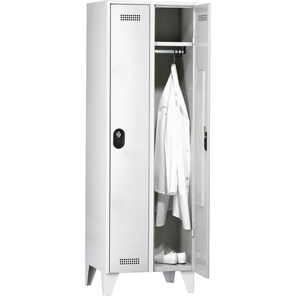 Köln clothes locker, 2 compartments, light grey, 600 mm.