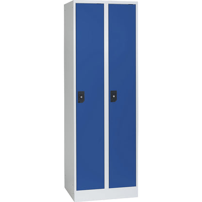 Stuttgart locker, 2 compartments, W 600 mm, light grey / gentian blue.