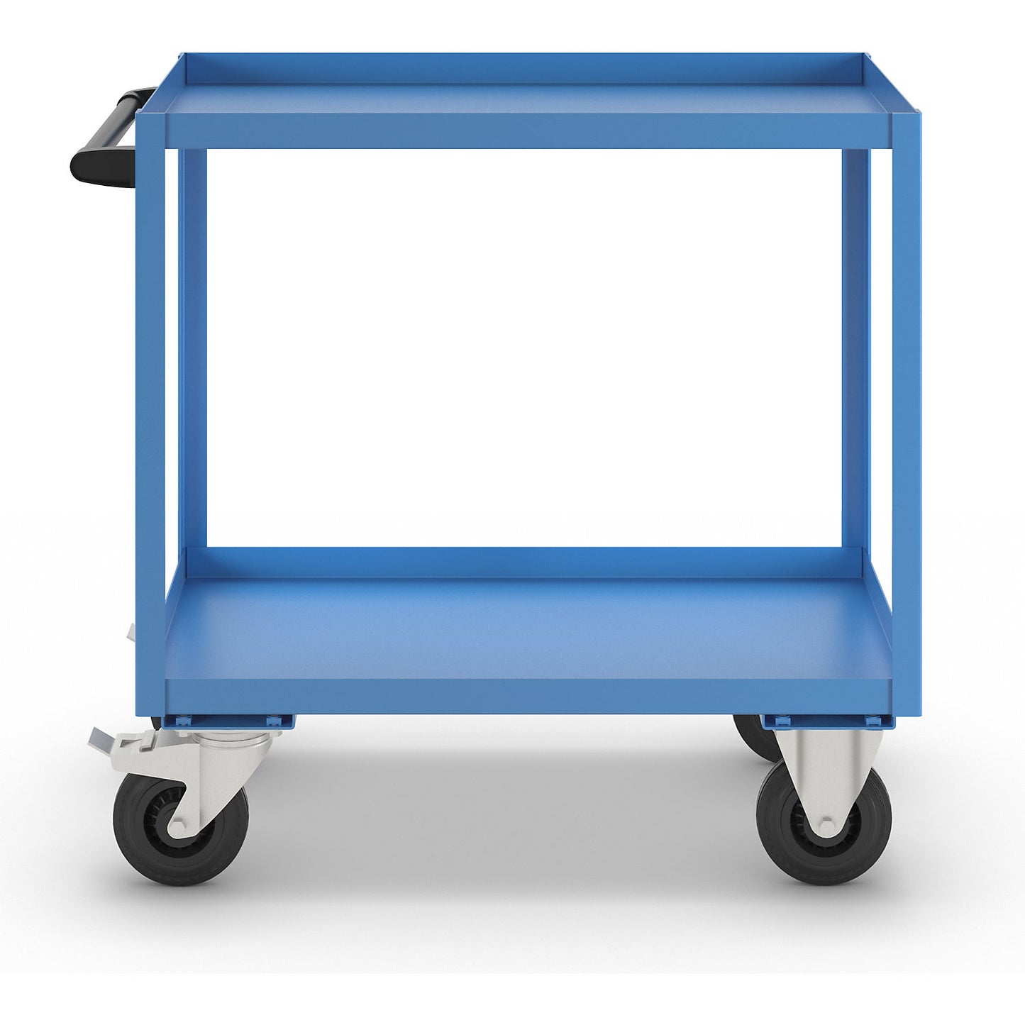 General purpose trolley, 2 shelves, max. load 250 kg, shelf LxW 900 x 500 mm, light blue.