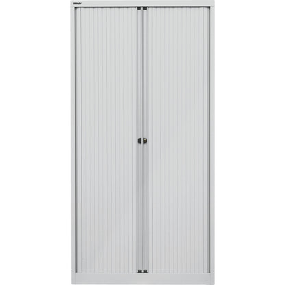 EURO roller shutter cupboard, width 1000 mm, 4 shelves, light grey.