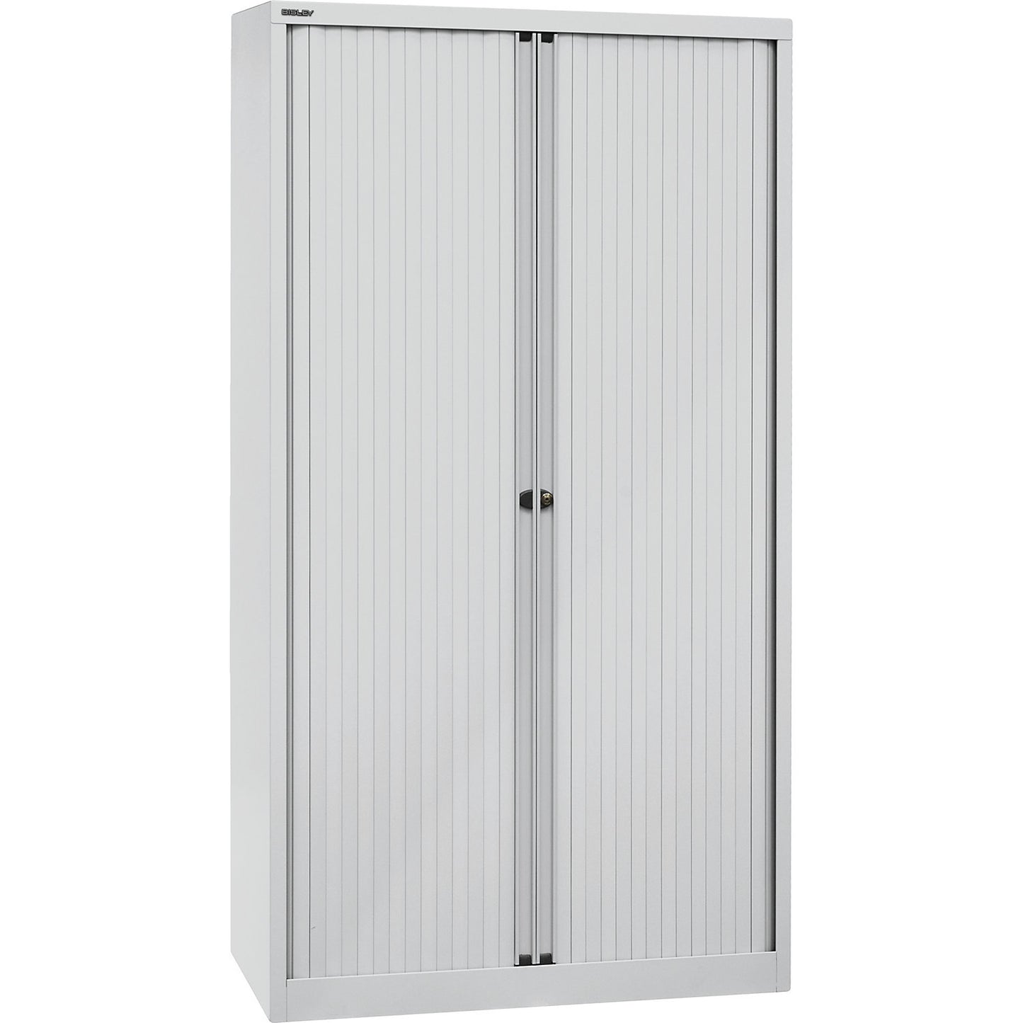 EURO roller shutter cupboard, width 1000 mm, 4 shelves, light grey.