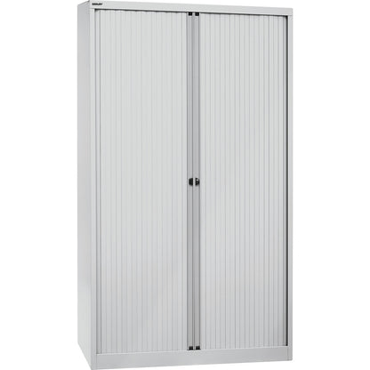 EURO roller shutter cupboard, width 1200 mm, 4 shelves, light grey.