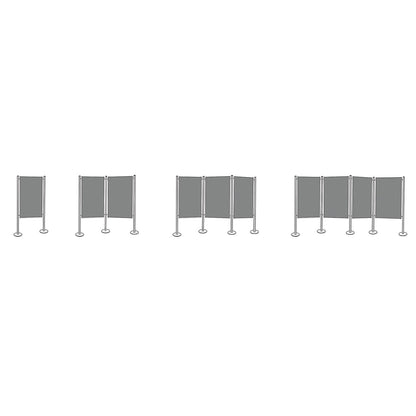 Presentation board set, felt, grey, 4 pinboards, 5 columns.