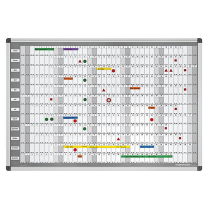 Accessory set, for yearly planners, magnetic strip, U label holders, labels, magnets.
