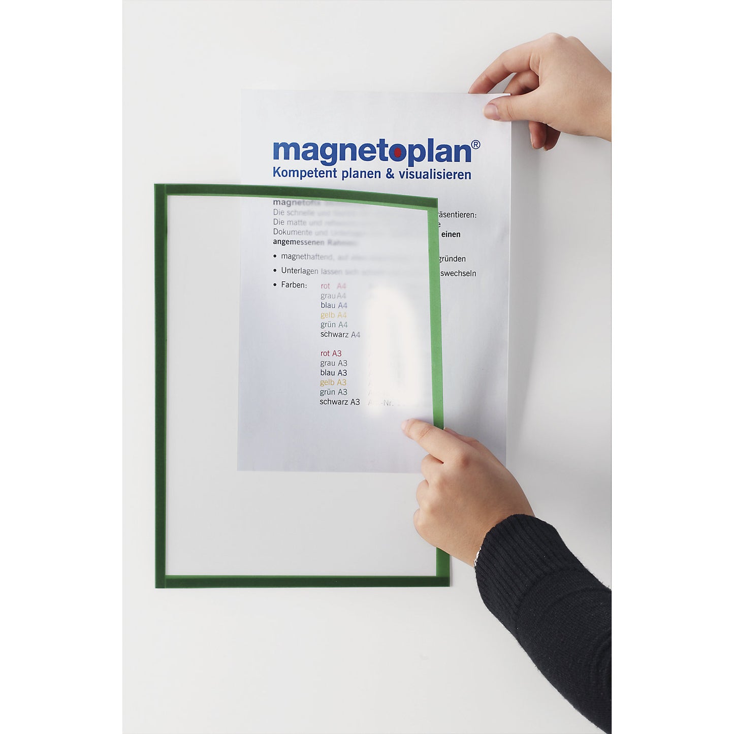 magnetofix vision panel, format A4, pack of 5, black frame.