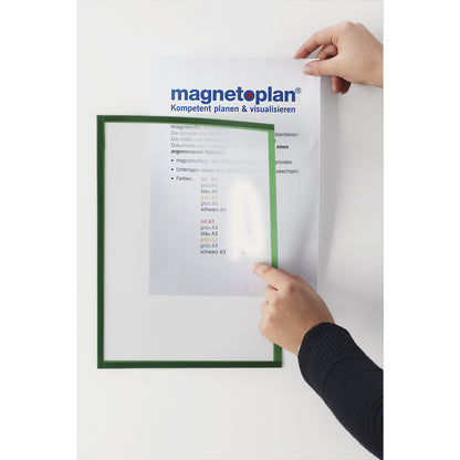 magnetofix vision panel, format A4, pack of 5, green frame.