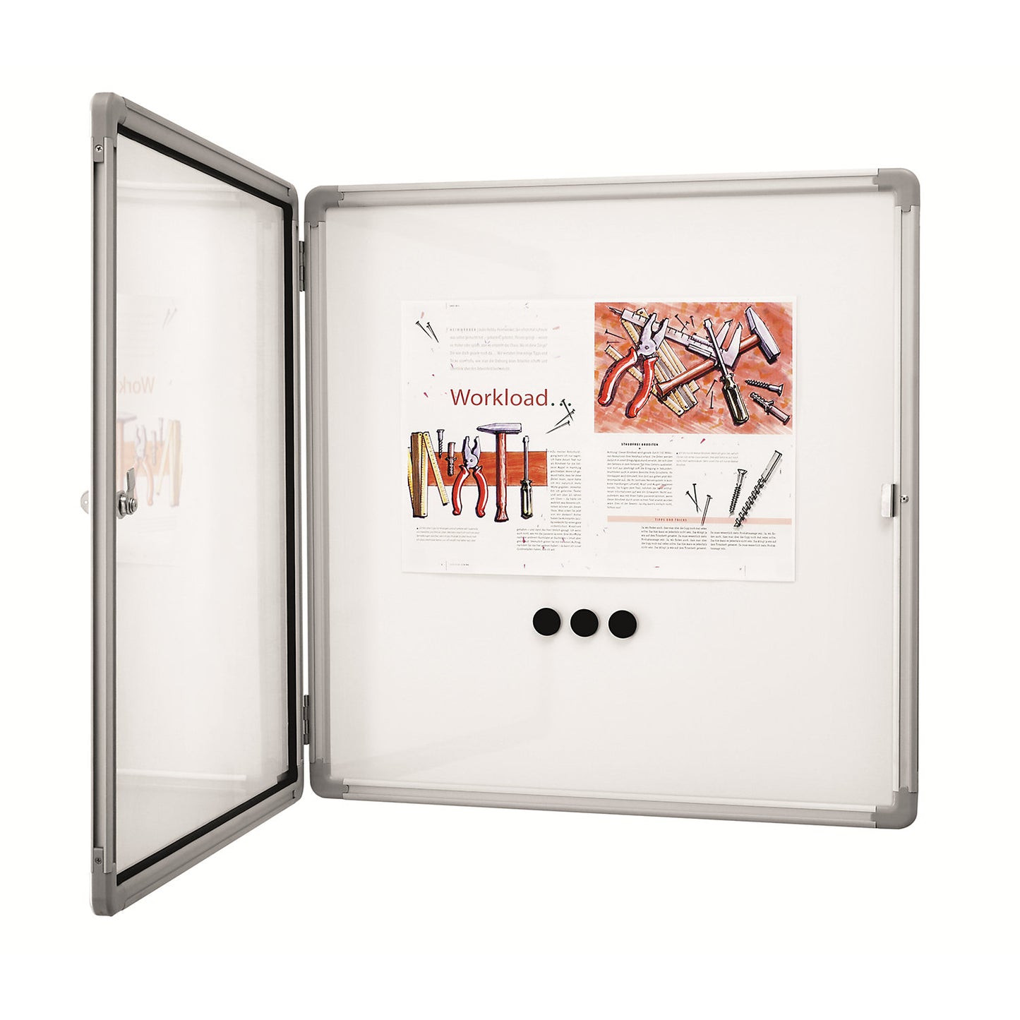 SP display case, white, capacity 6 x A4.