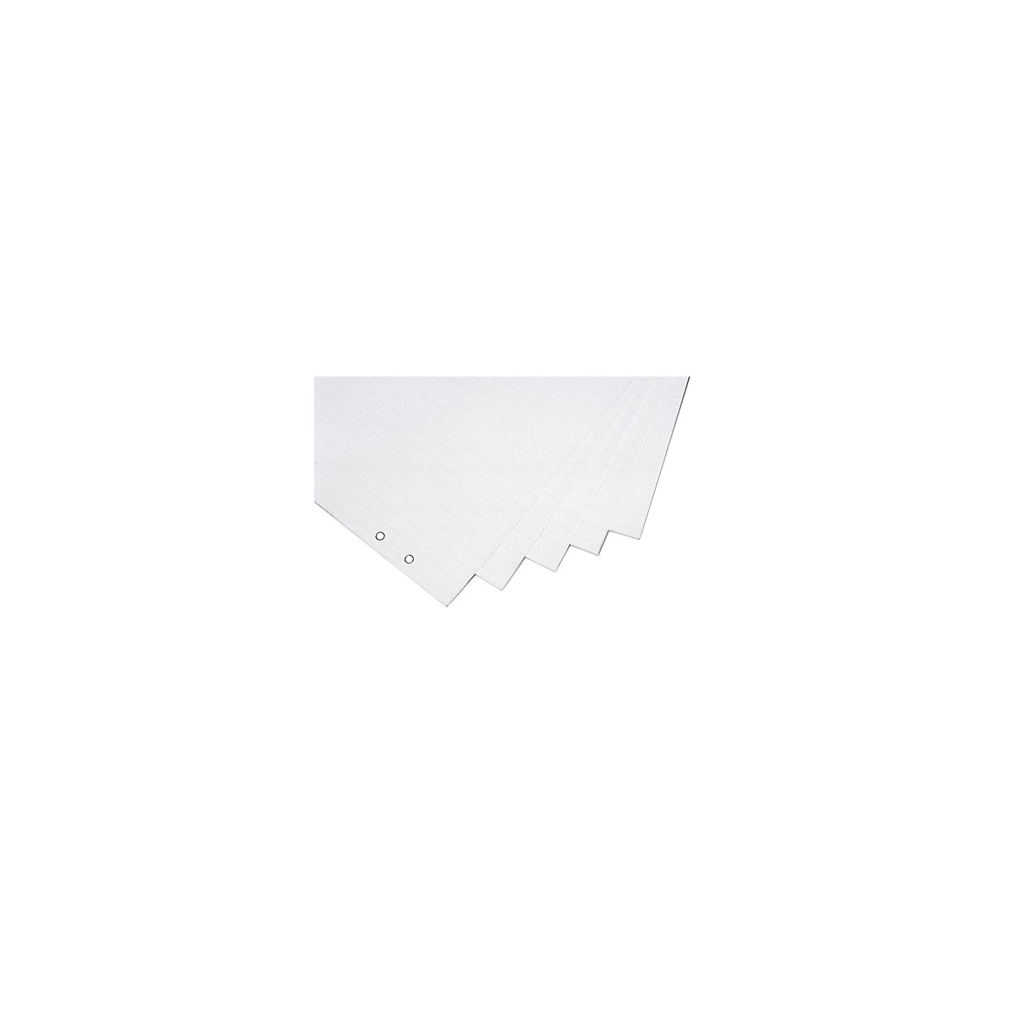 Flip chart paper, format 650 x 930 mm, rolled, pack of 5 pads x 20 sheets.