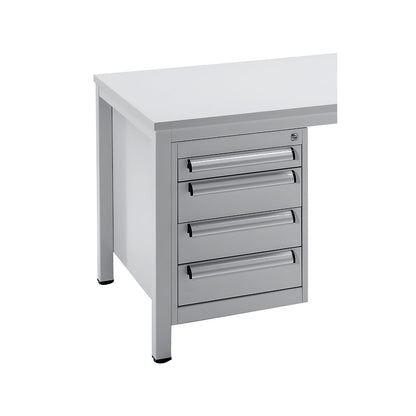 Base drawer unit, for foreman's desk, with 4 drawers, 1 x 70 / 1 x 80 / 2 x 150 mm high.