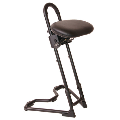 Universal anti-fatigue stool, height adjustment range 610 - 860 mm, black vinyl.