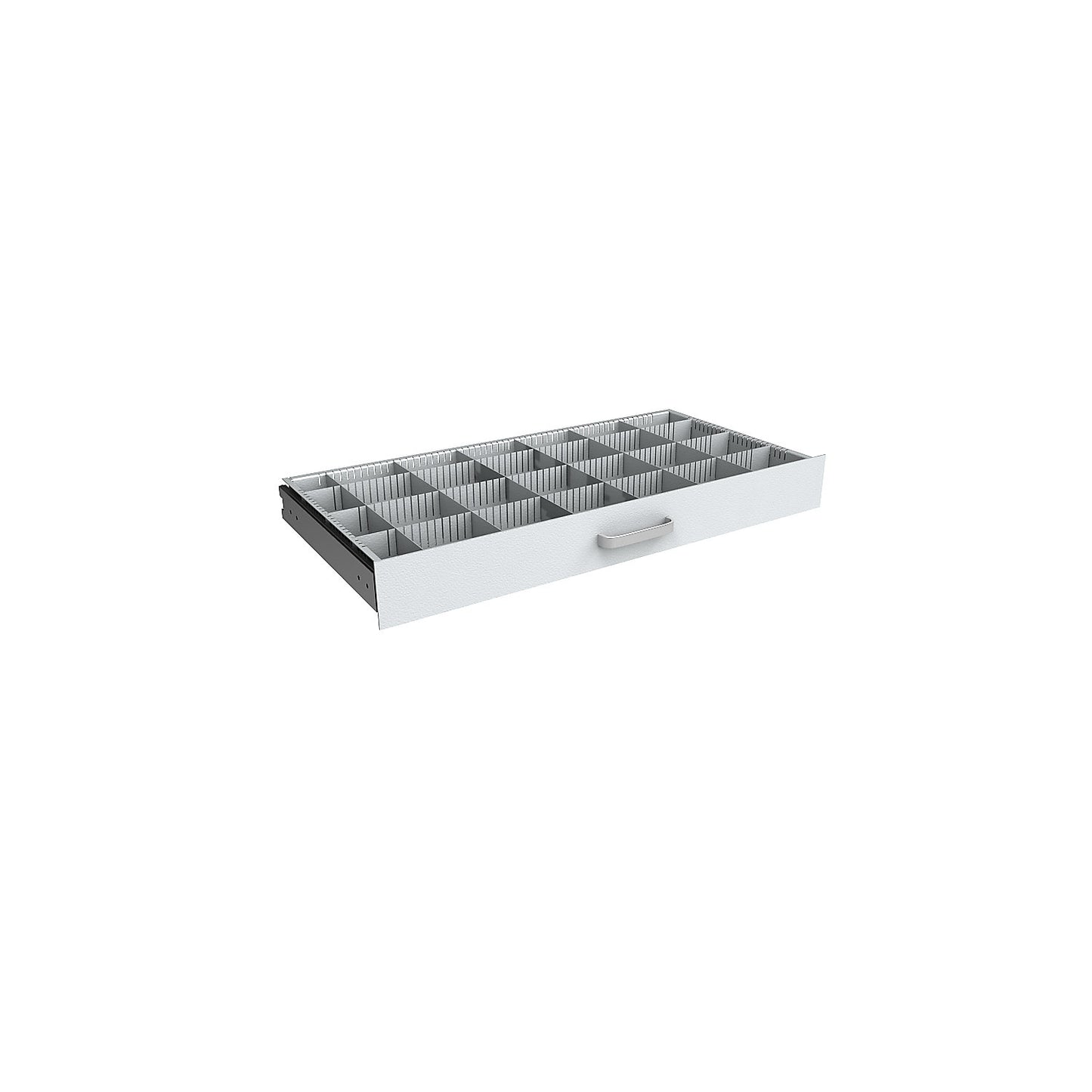 Drawer, extendable on telescopic rails, extra cost.