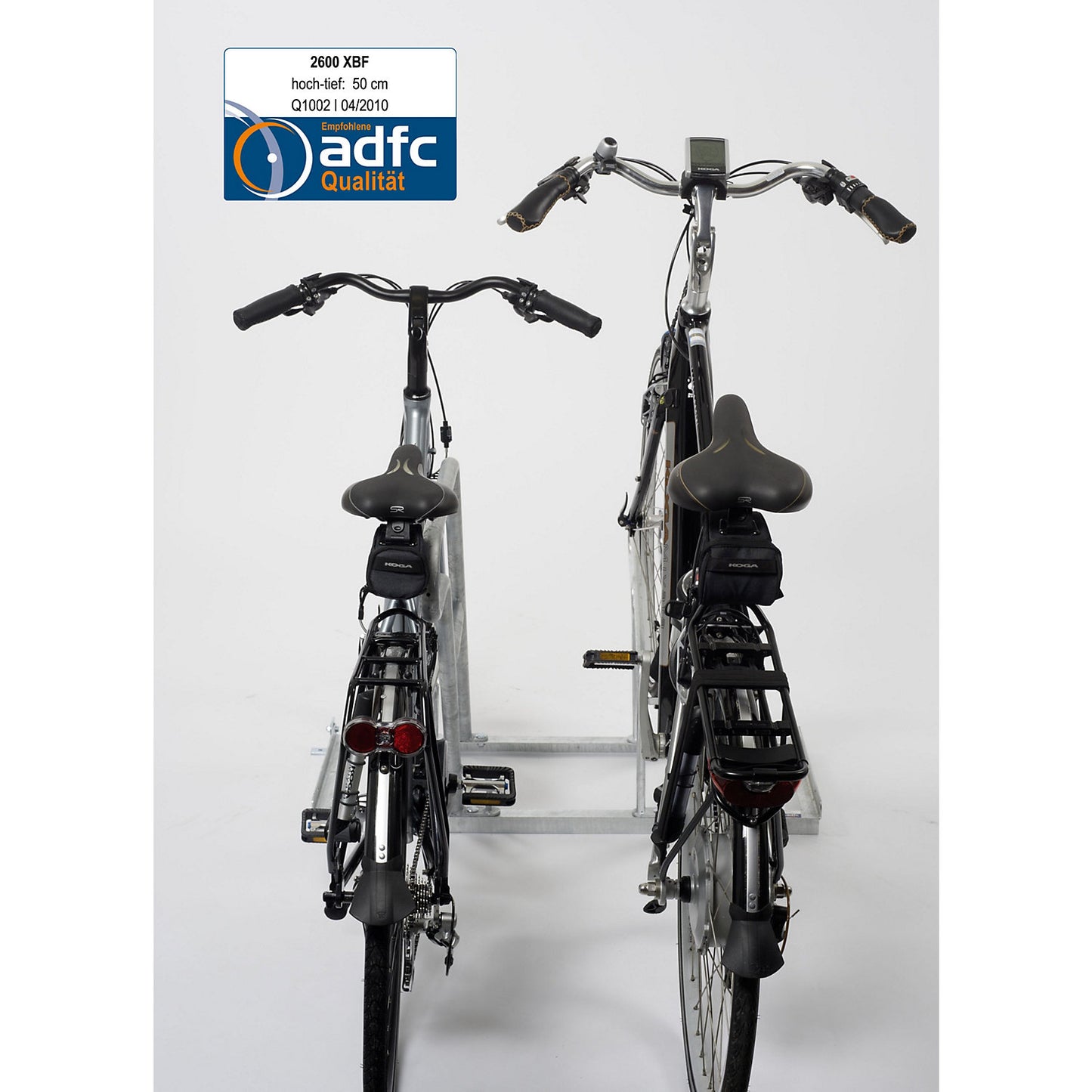 Lean-to bicycle rack, 2600 XBF, single sided model, 2 parking spaces.