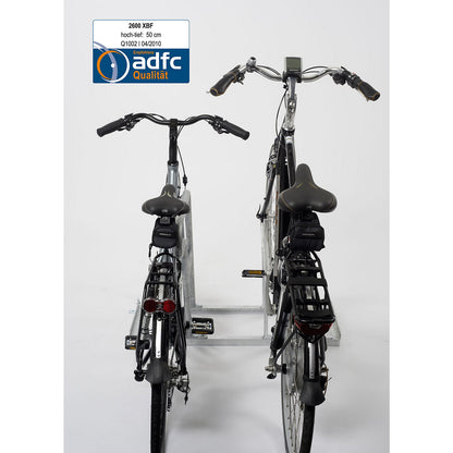 Lean-to bicycle rack, 2600 XBF, single sided model, 2 parking spaces.