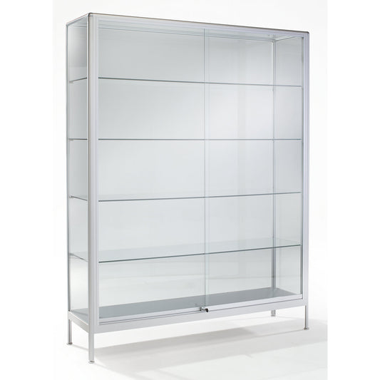 Glass cabinet, free standing glass cabinet model, width 800 mm, 2 sliding doors.