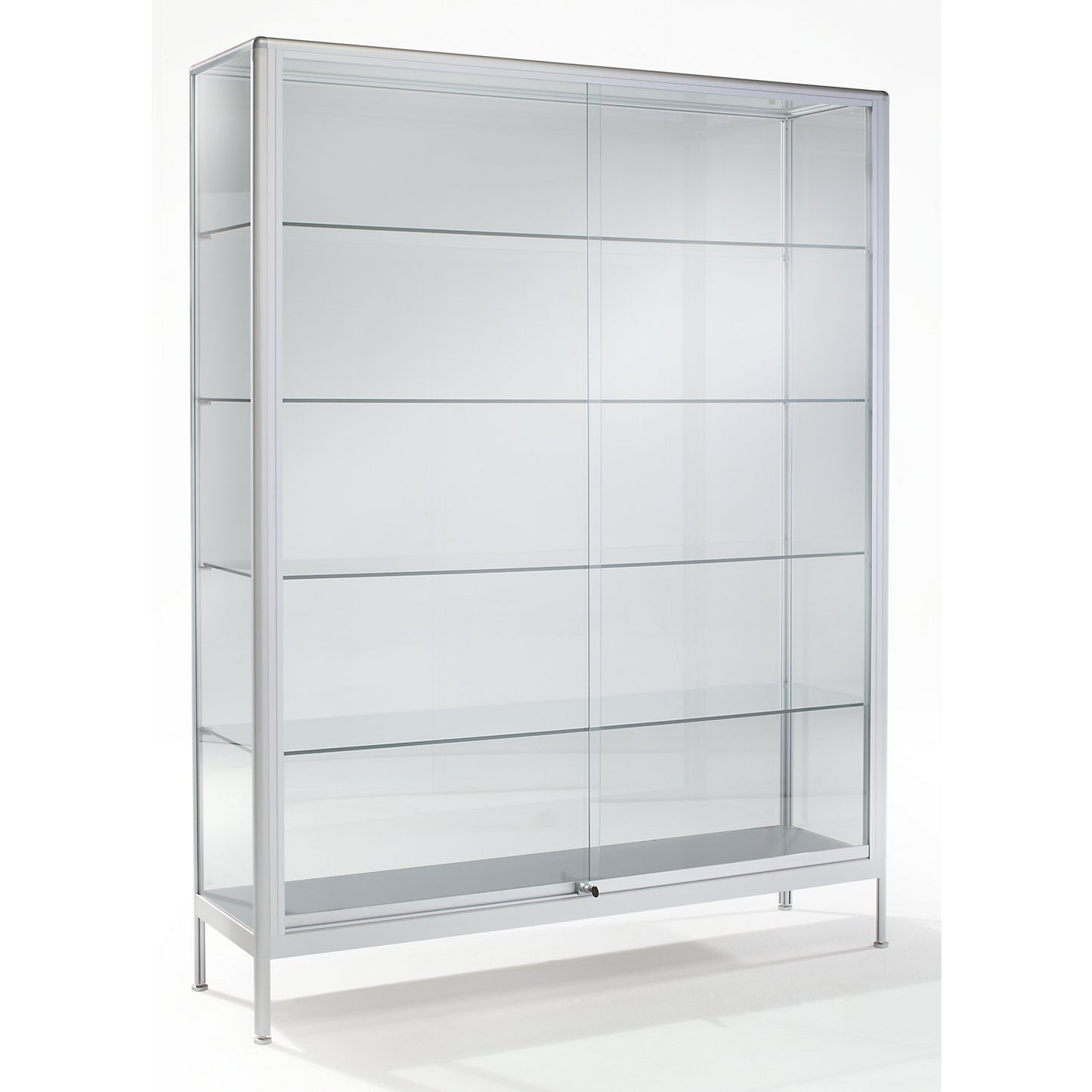 Glass cabinet, free standing glass cabinet model, width 1200 mm, 2 sliding doors, flame resistant.