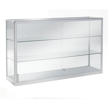 Glass cabinet, half height model, width 1200 mm, 2 sliding doors, flame resistant.