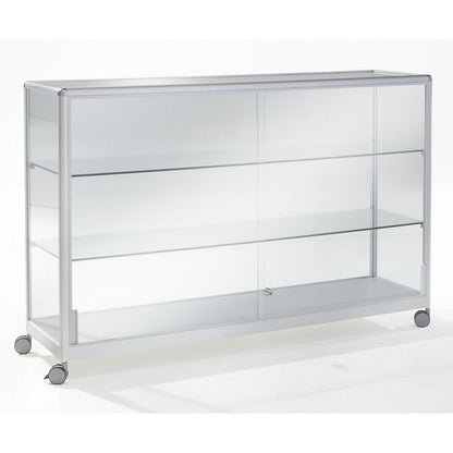 Glass cabinet, half height model, width 1000 mm, 2 sliding doors, flame resistant.