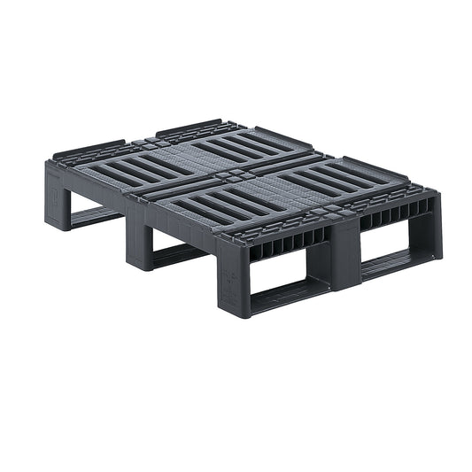 Plastic half pallet, grey, 1+ items.