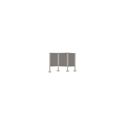 Presentation board set, felt, grey, 3 pinboards, 4 columns.
