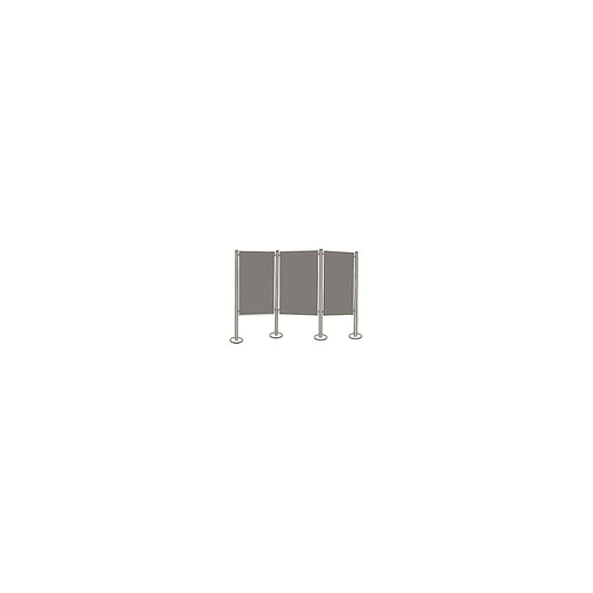 Presentation board set, felt, grey, 3 pinboards, 4 columns.