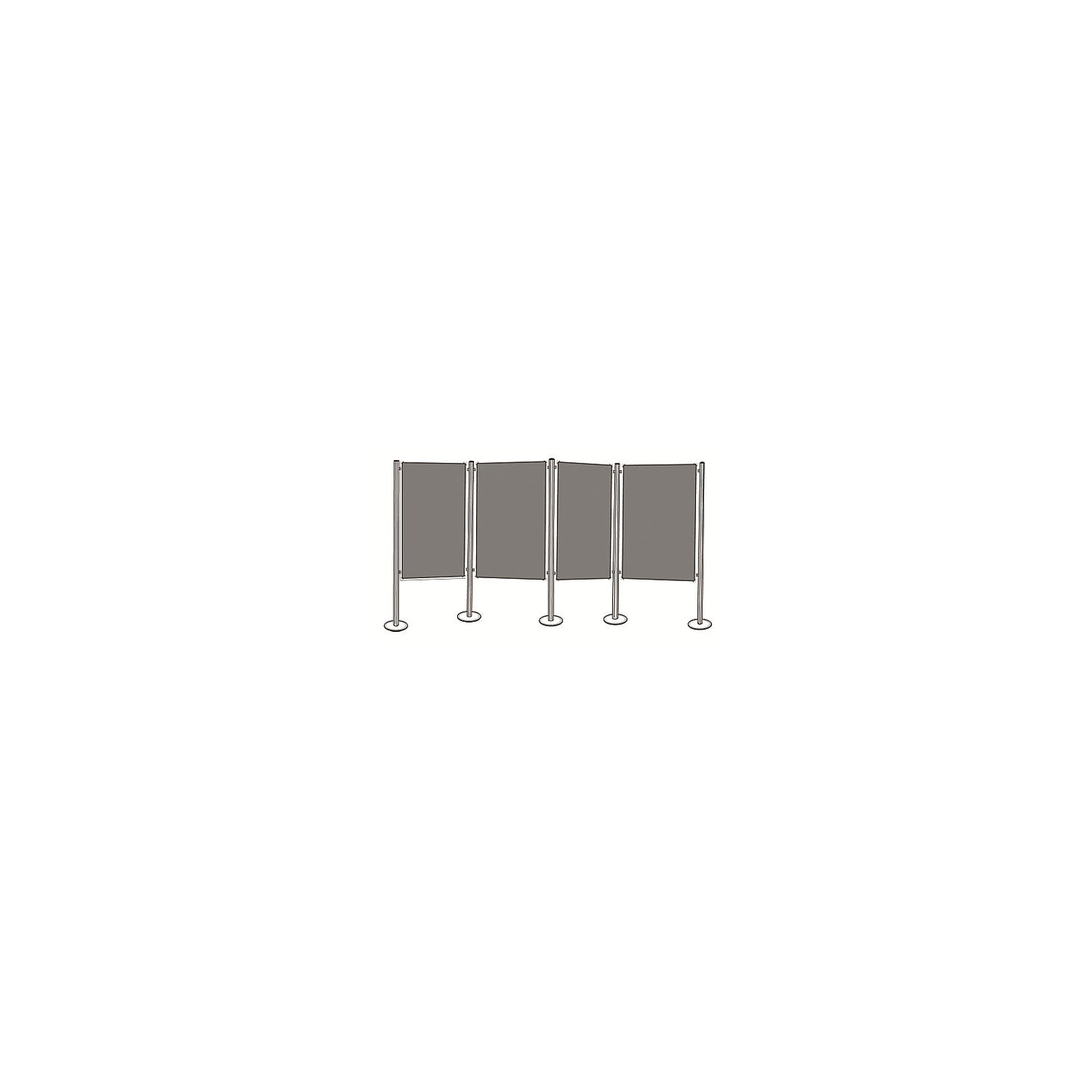 Presentation board set, felt, grey, 4 pinboards, 5 columns.